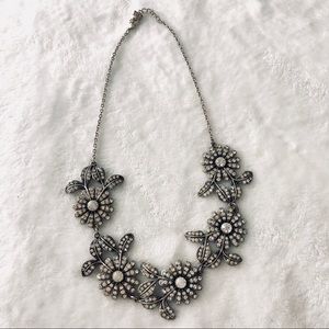 Simulated crystal bib statement necklace